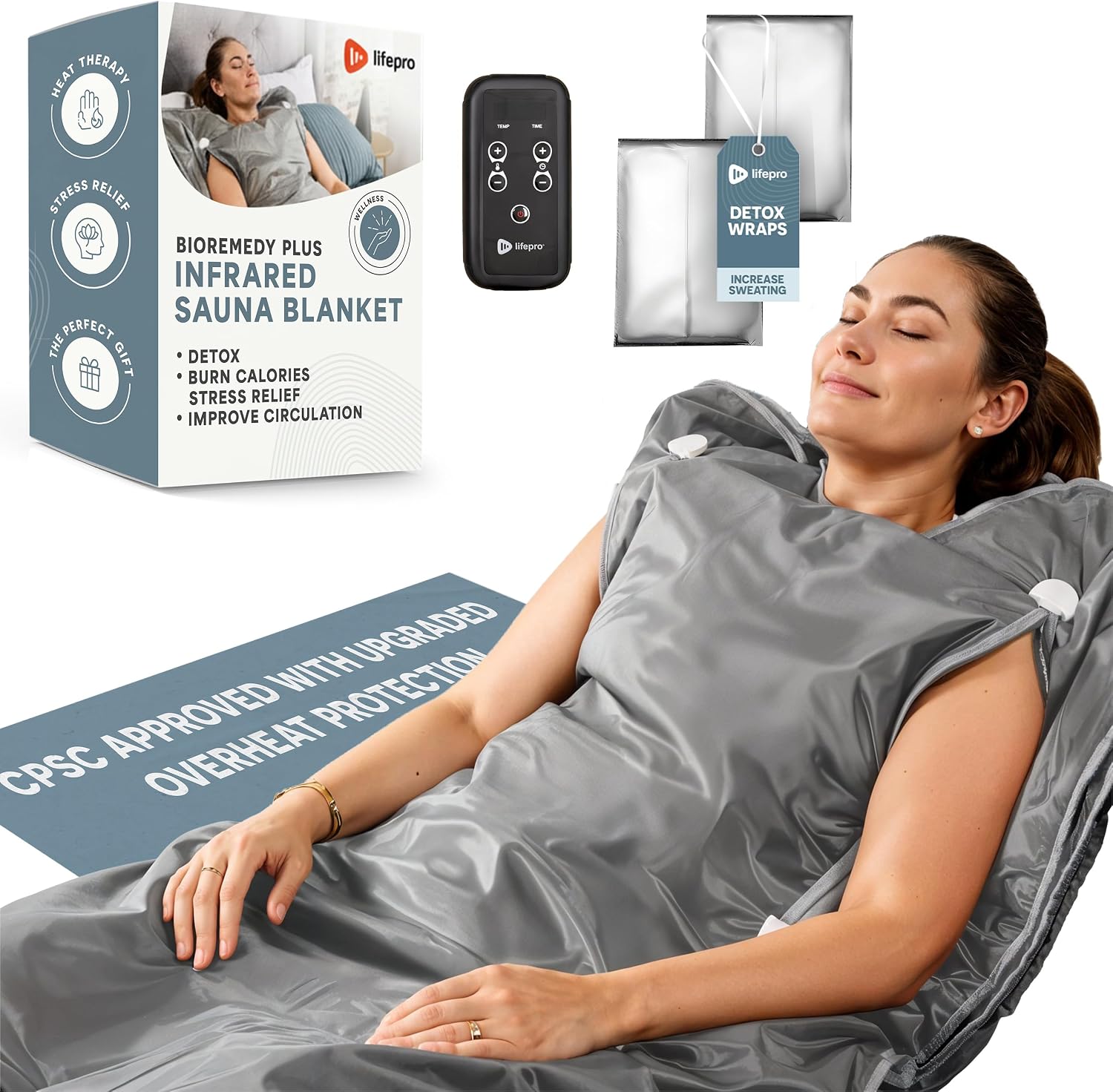 LifePro BioRemedy Infrared Sauna Blanket for Home Relaxation Detox