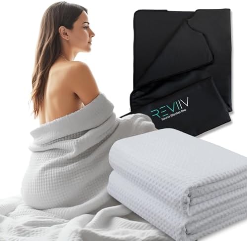 Sauna Blanket Insert Towel Kit, 3 piece sauna towel sack with microfiber face cloth and headband