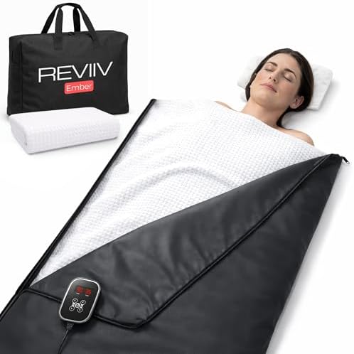 Portable Infrared Sauna Blanket for Home, Carbon Fiber Far Infrared Heating, Low EMF Full Body Sauna Blanket with Washable Towel Insert, Carry Bag &amp; Digital Controller, Relaxation &amp; Recovery