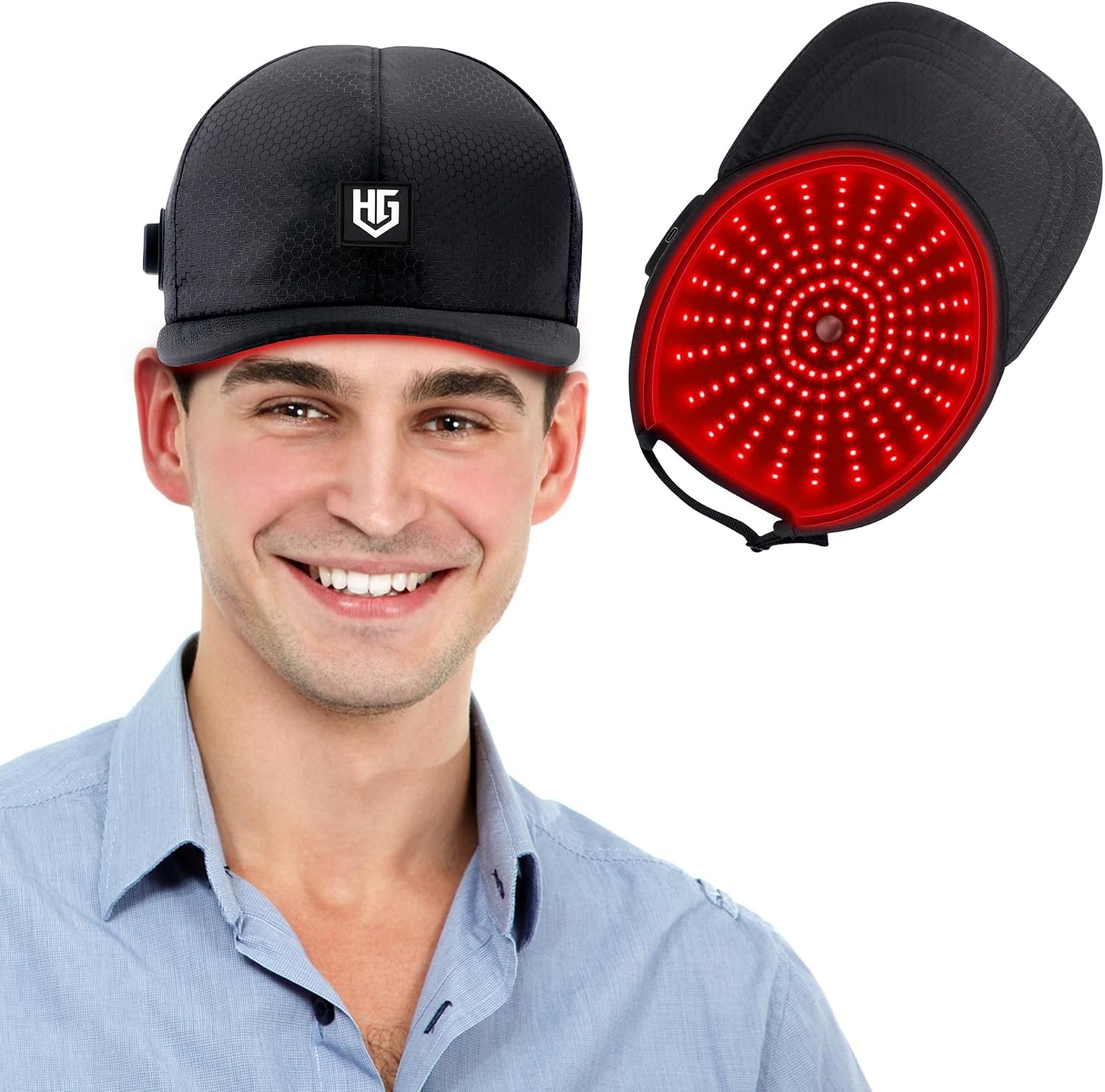 Red Light Therapy for Hair Growth Cordless Red Light Heating Cap with 2000mAh Rechargeable Battery