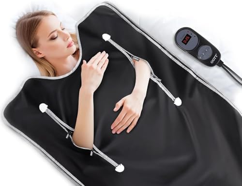 Infrared Sauna Blanket，Portable Design for Relaxation and Detoxification (Jet Black)