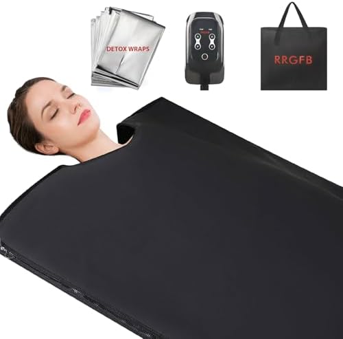 Infrared Sauna Blanket, Portable Dry Sauna Bag, Sleeveless-Black